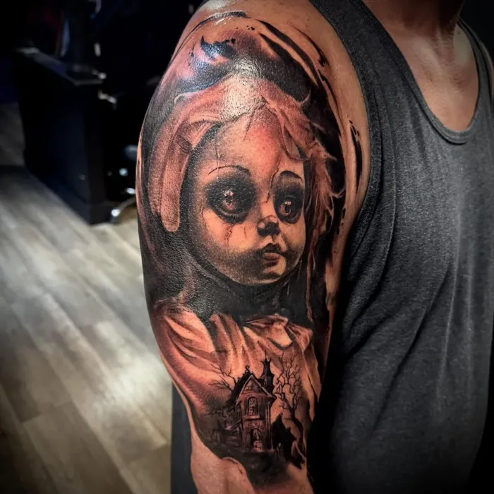 Black and Grey Horror Portrait